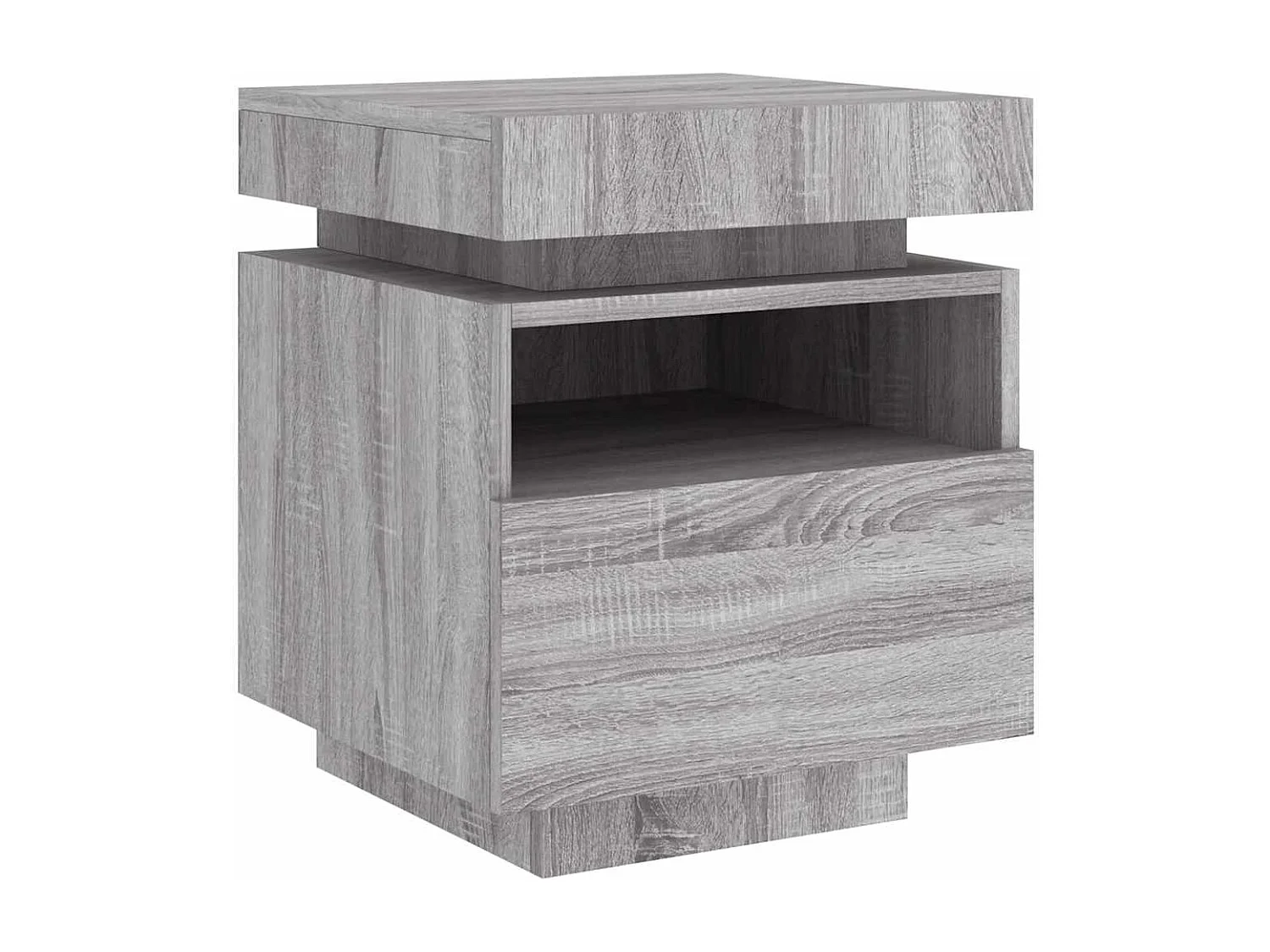 Armoire de chevet avec lumières LED sonoma gris 40x39x48,5 cm