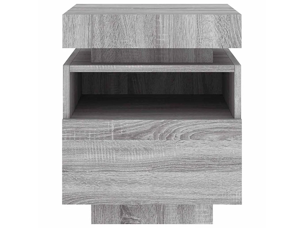 Armoire de chevet avec lumières LED sonoma gris 40x39x48,5 cm