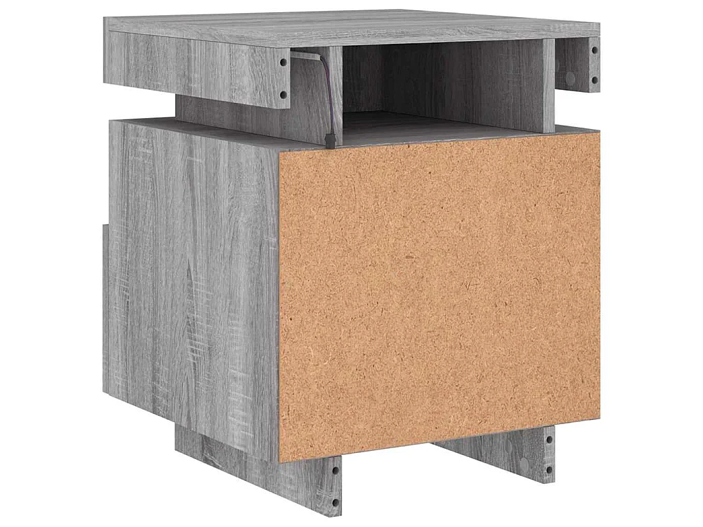 Armoire de chevet avec lumières LED sonoma gris 40x39x48,5 cm