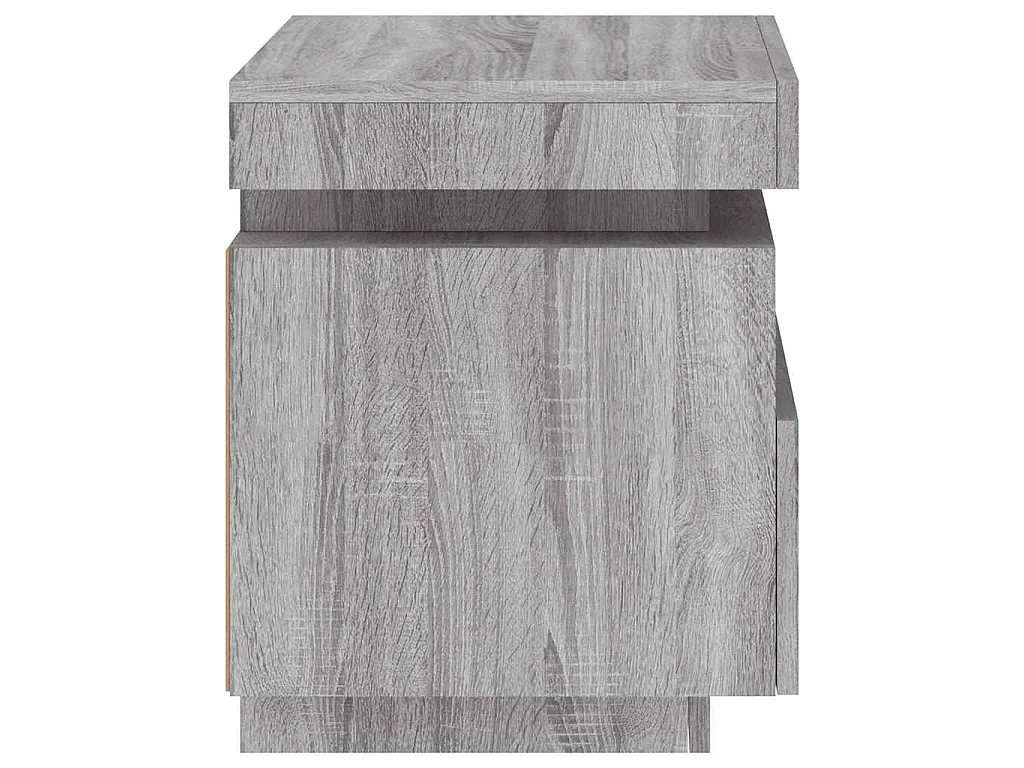 Armoire de chevet avec lumières LED sonoma gris 40x39x48,5 cm