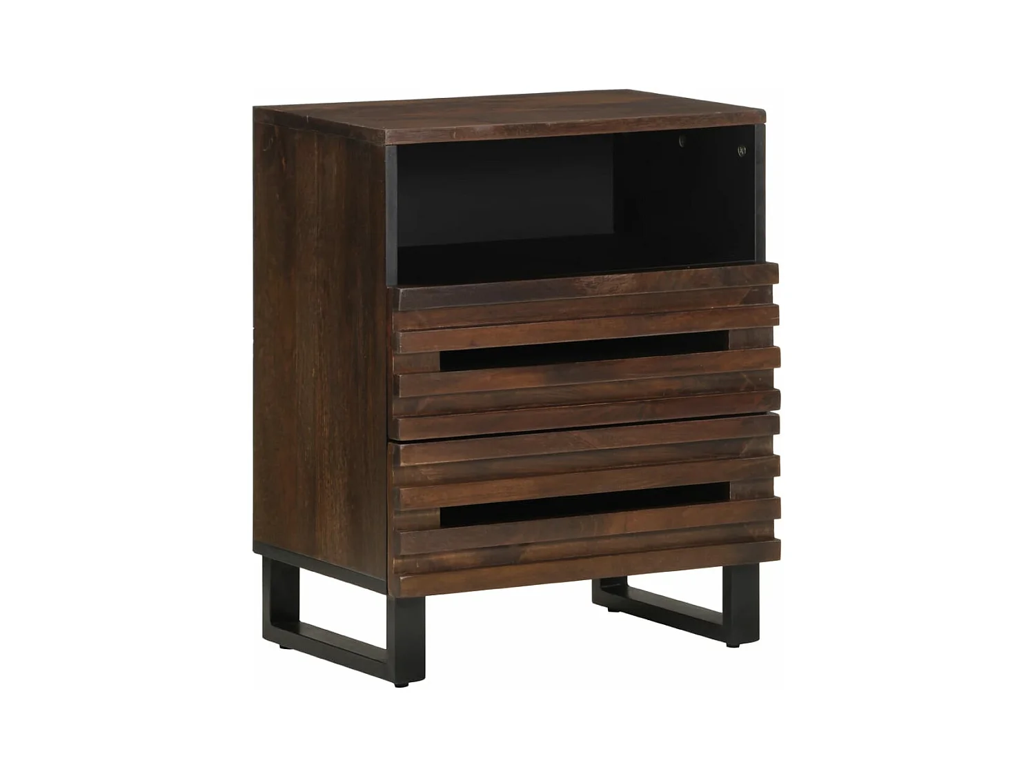 Table de chevet 50x34x62 cm bois de manguier solide
