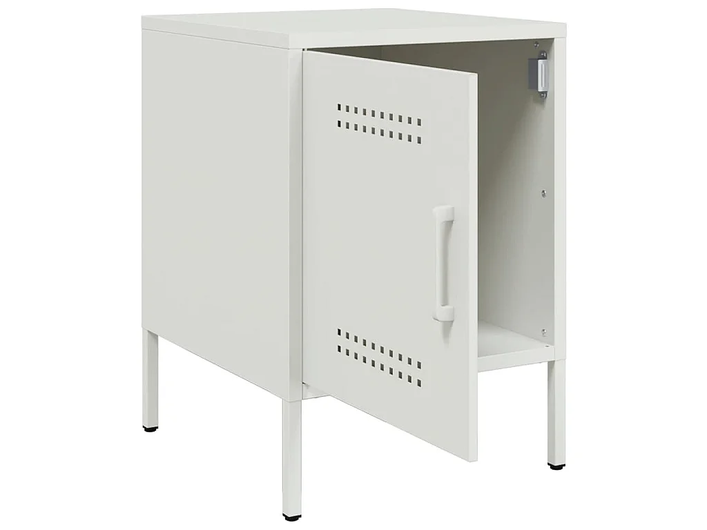 Nachttische 2 Stk. Weiß 36x39x50,5 cm Stahl