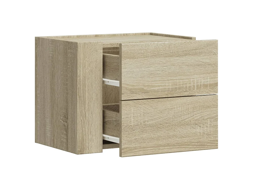 Comodini a Muro 2 pz Rovere Sonoma 45x30x35 cm