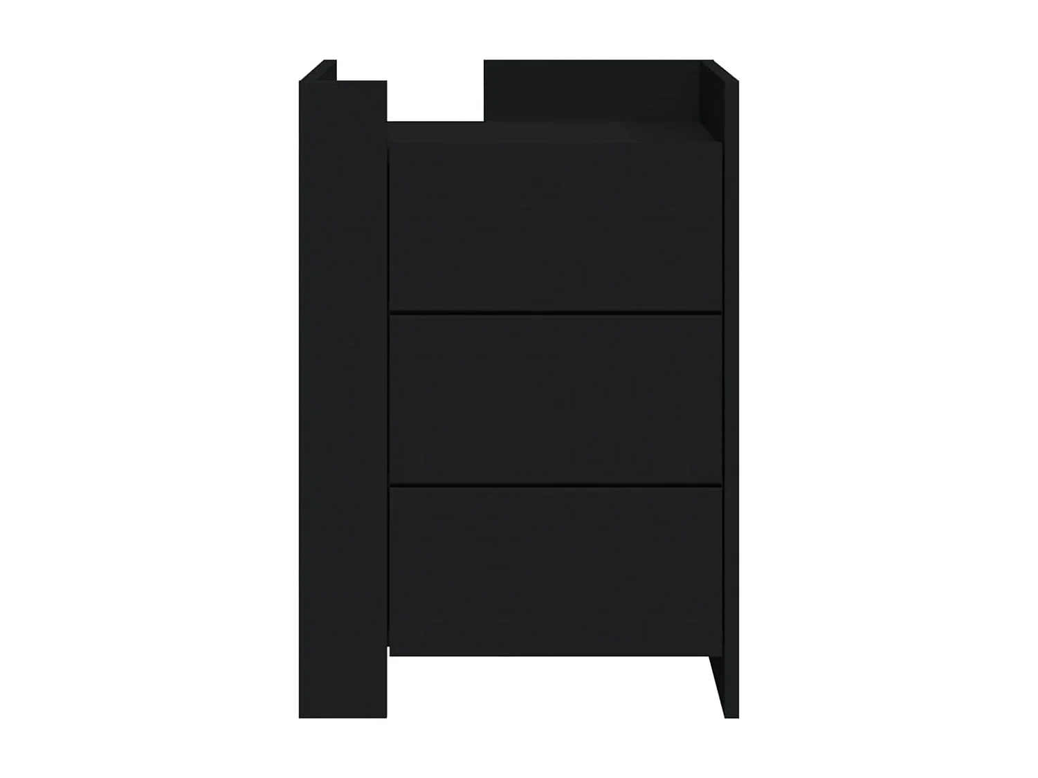 Comodino Nero 45x50x65 cm in Legno Multistrato