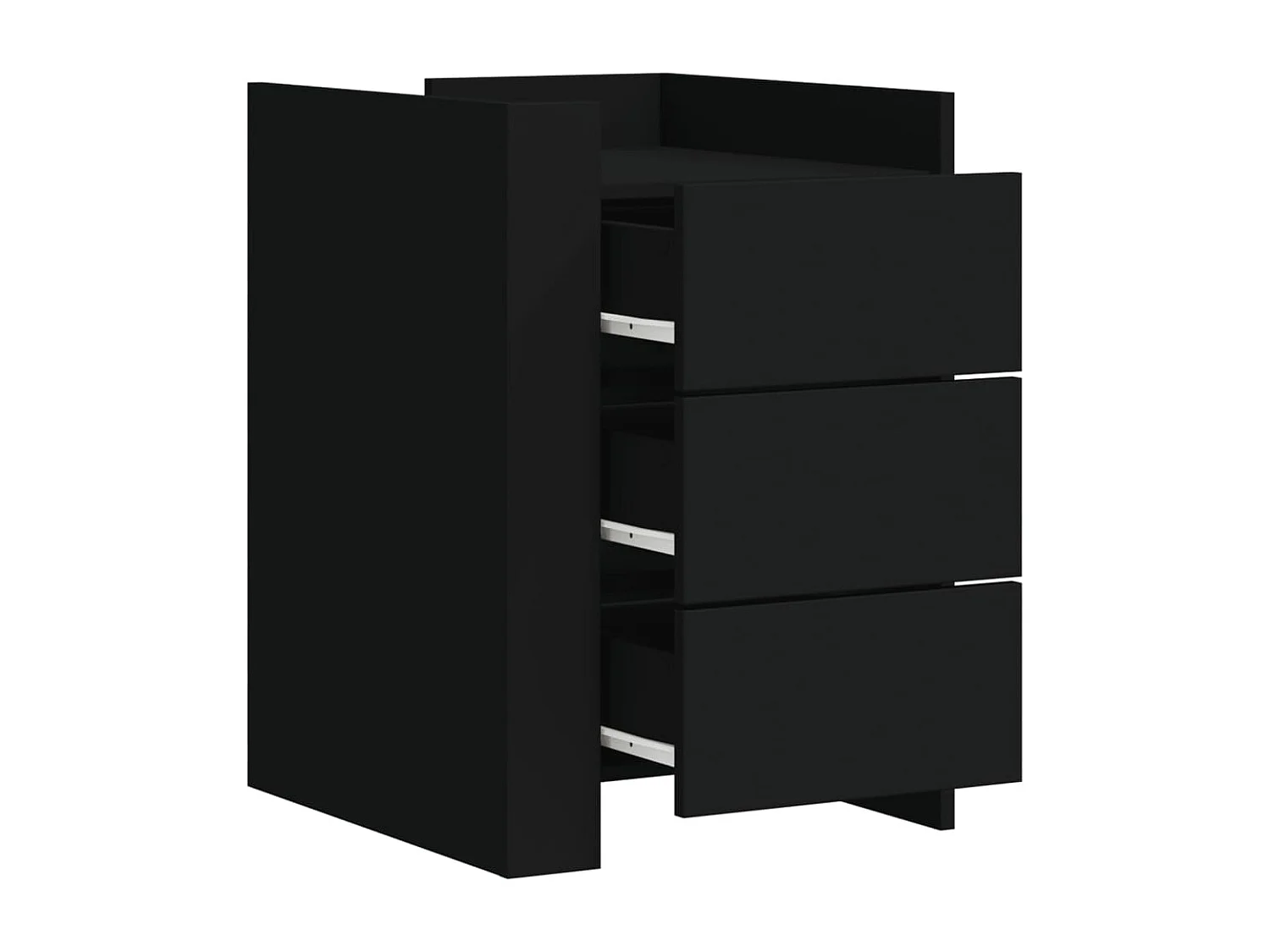 Comodino Nero 45x50x65 cm in Legno Multistrato