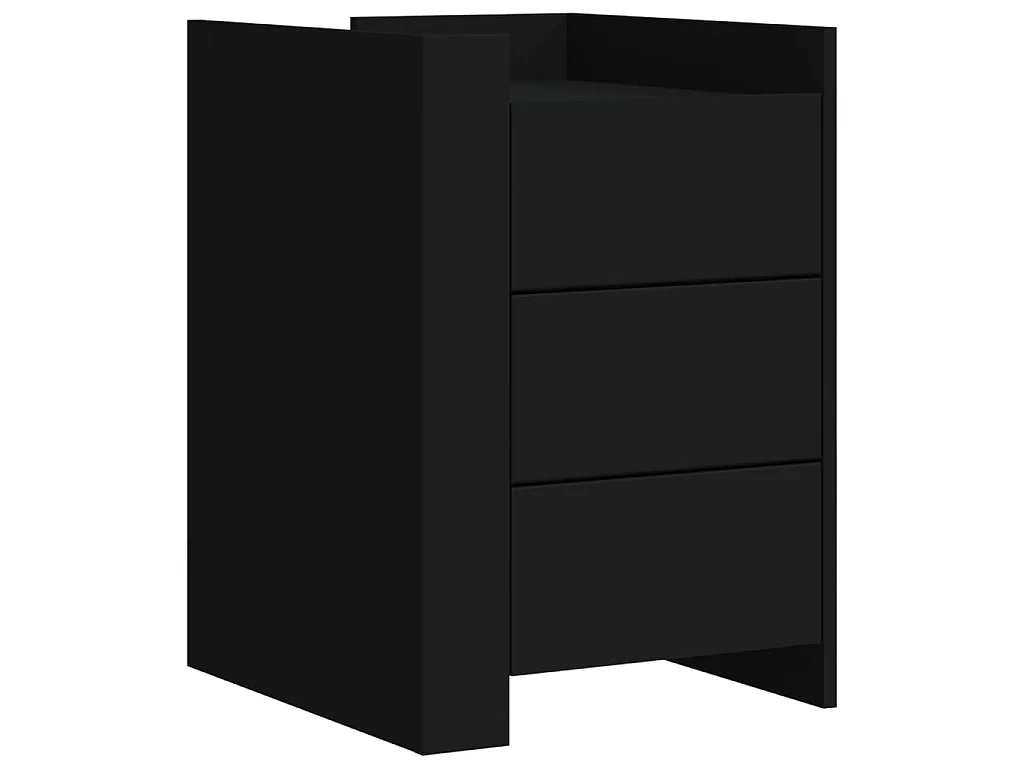 Table de chevet noir 45x50x65 cm bois d’ingénierie