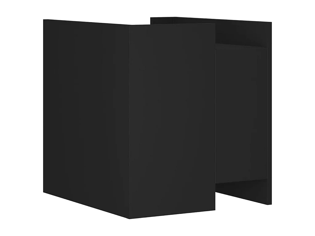 Table de chevet noir 45x50x50 cm bois d’ingénierie
