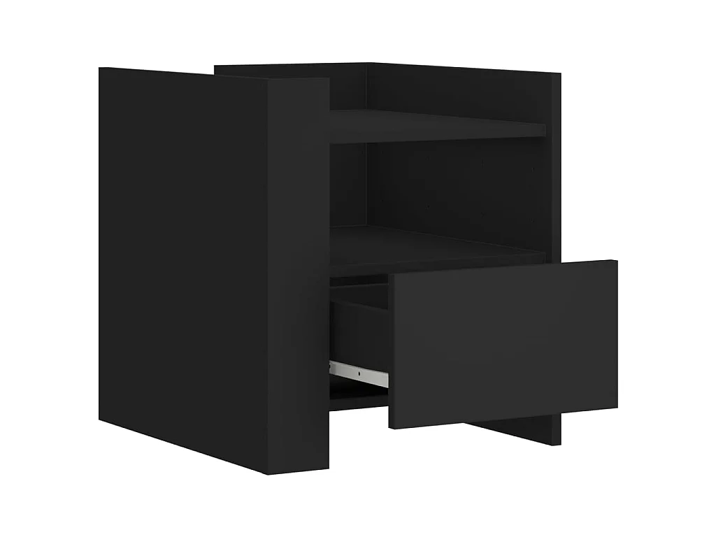 Table de chevet noir 45x50x50 cm bois d’ingénierie