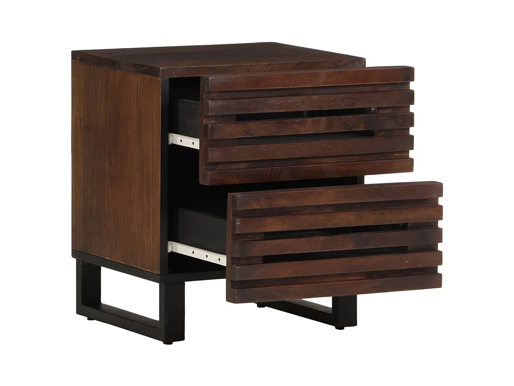 Tables de chevet 2 pcs 40x34x46 cm bois de manguier massif