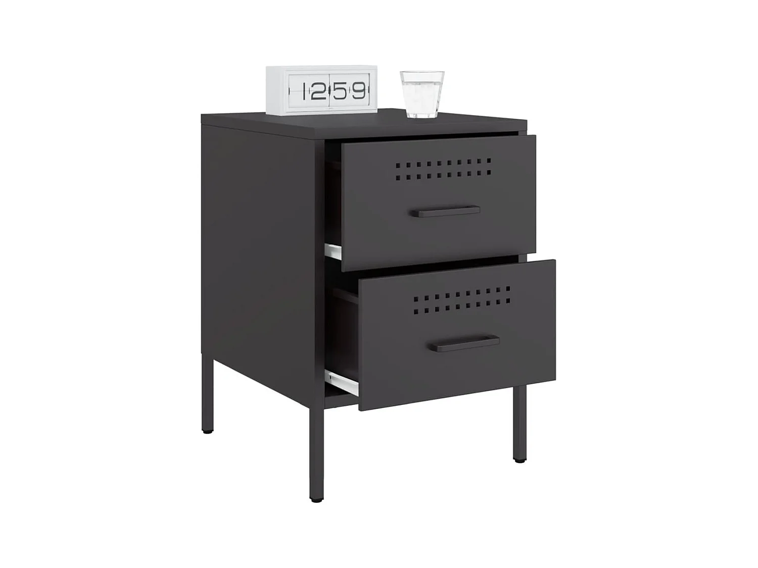 Tables de chevet 2 pcs noir 36x39x50,5 cm acier