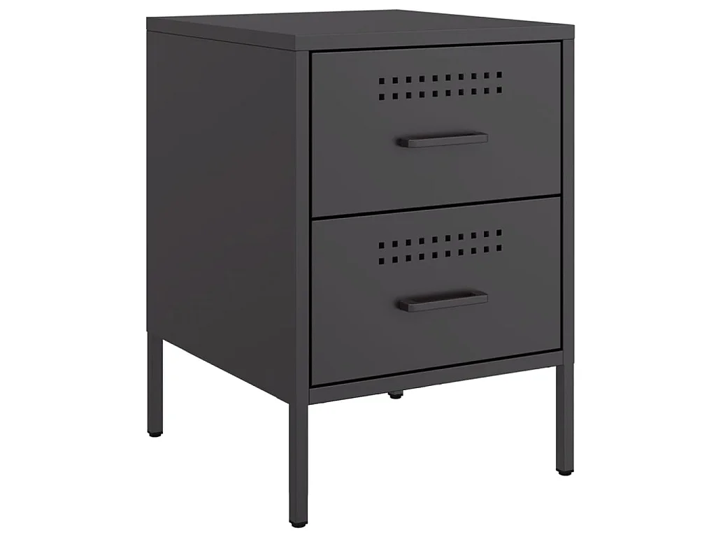 Comodini 2 pz Nero 36x39x50,5 cm in Acciaio