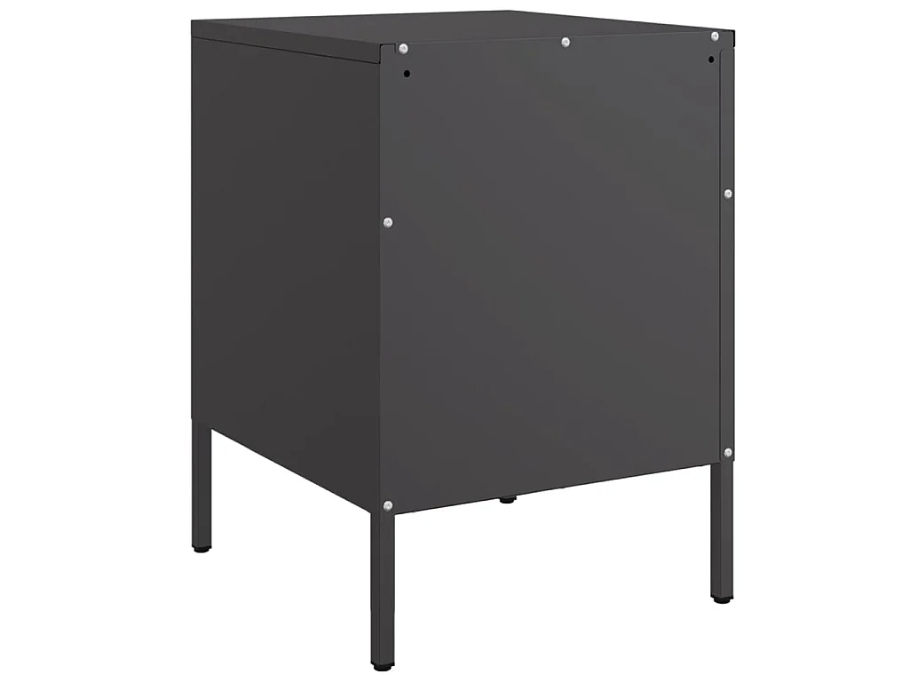 Comodini 2 pz Nero 36x39x50,5 cm in Acciaio