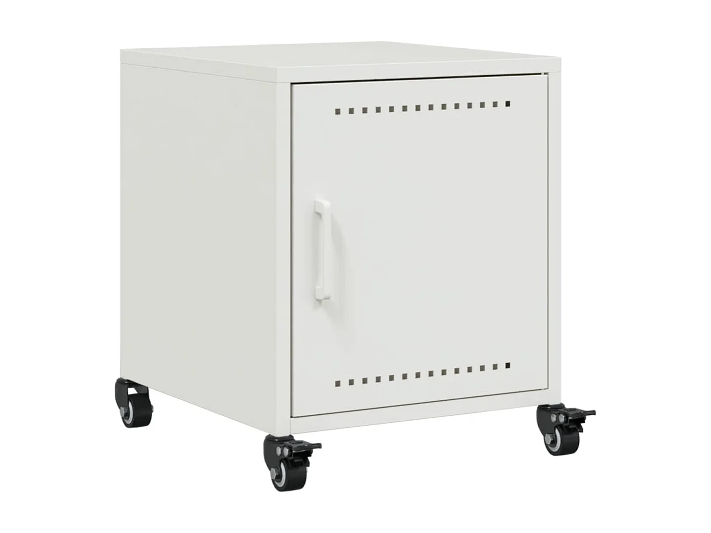 Mesitas de noche 2 unidades acero blanco 36x39x43,5 cm