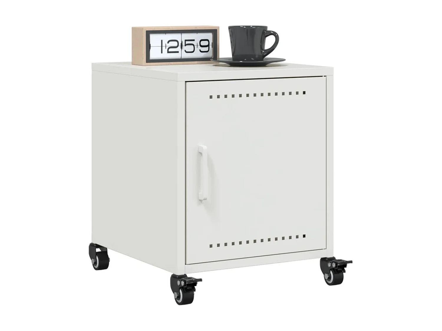 Tables de chevet 2 pcs blanc 36x39x43,5 cm acier