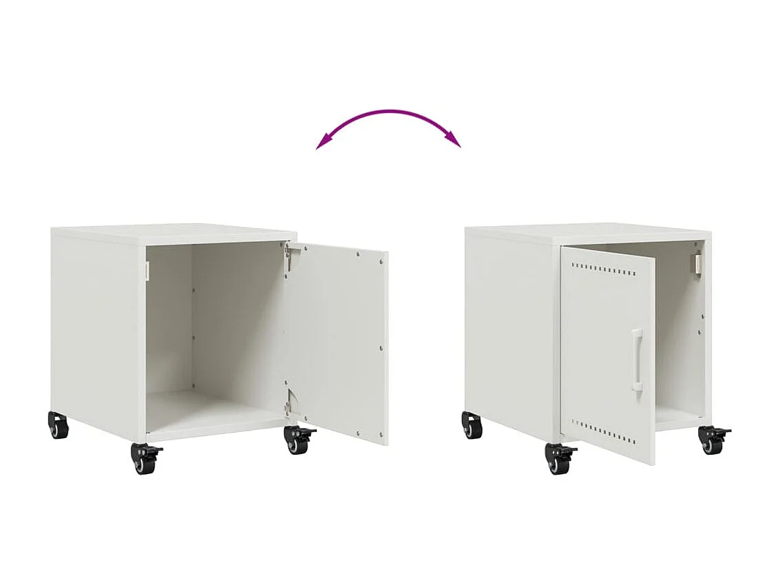 Tables de chevet 2 pcs blanc 36x39x43,5 cm acier