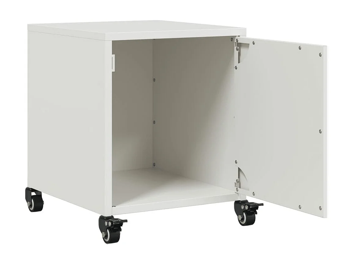 Tables de chevet 2 pcs blanc 36x39x43,5 cm acier