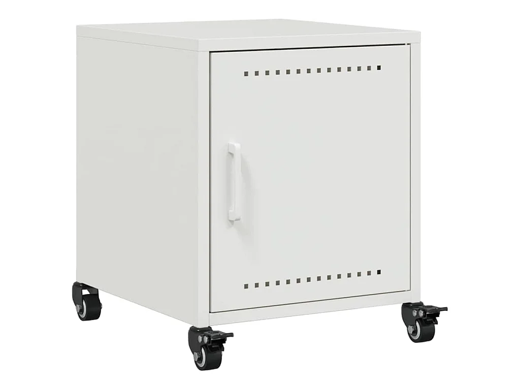 Tables de chevet 2 pcs blanc 36x39x43,5 cm acier