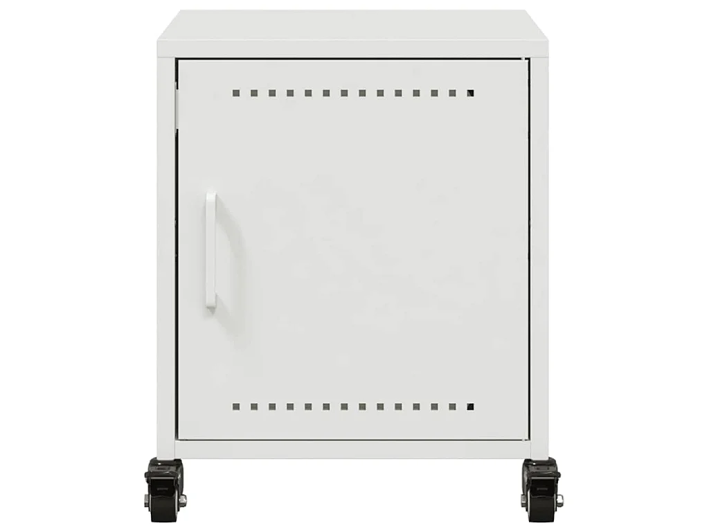 Tables de chevet 2 pcs blanc 36x39x43,5 cm acier