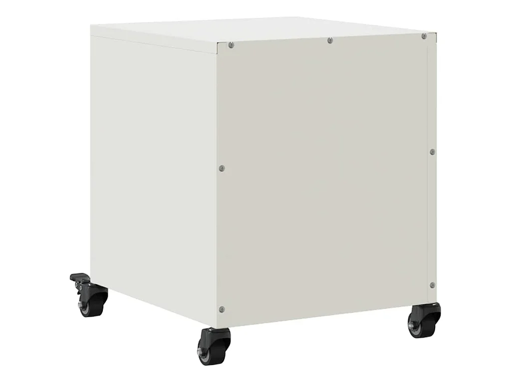 Tables de chevet 2 pcs blanc 36x39x43,5 cm acier