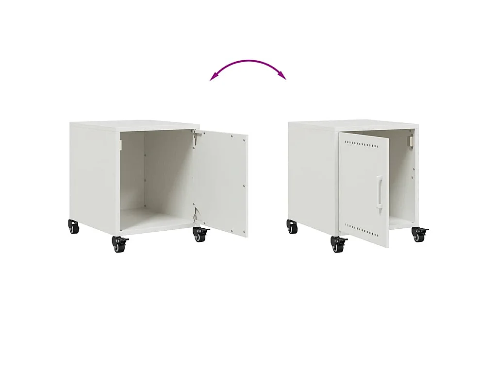 Tables de chevet 2 pcs blanc 36x39x43,5 cm acier