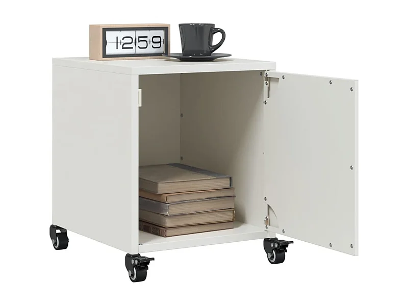 Tables de chevet 2 pcs blanc 36x39x43,5 cm acier