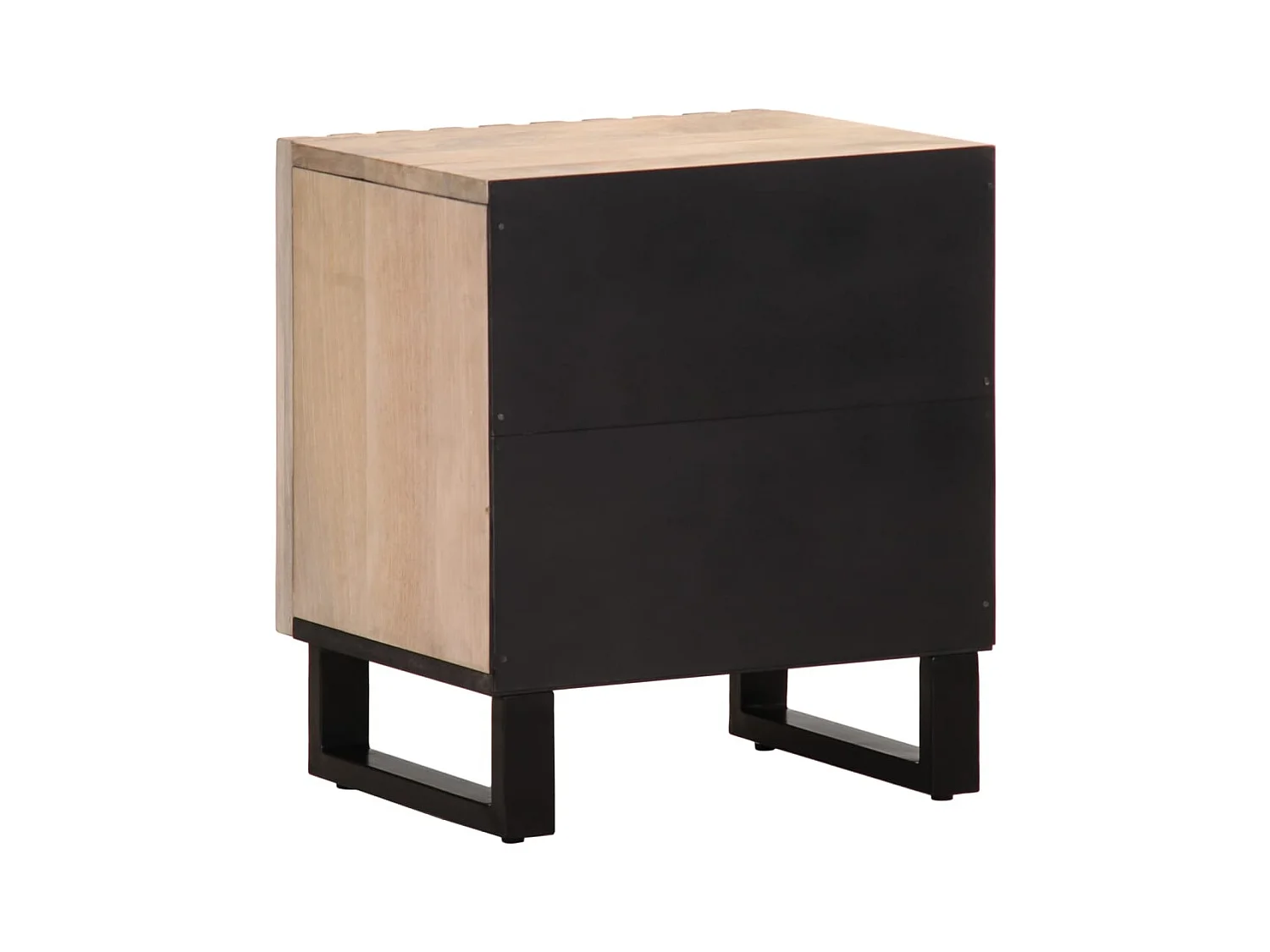 Table de chevet 40x34x46 cm bois de manguier massif blanchi