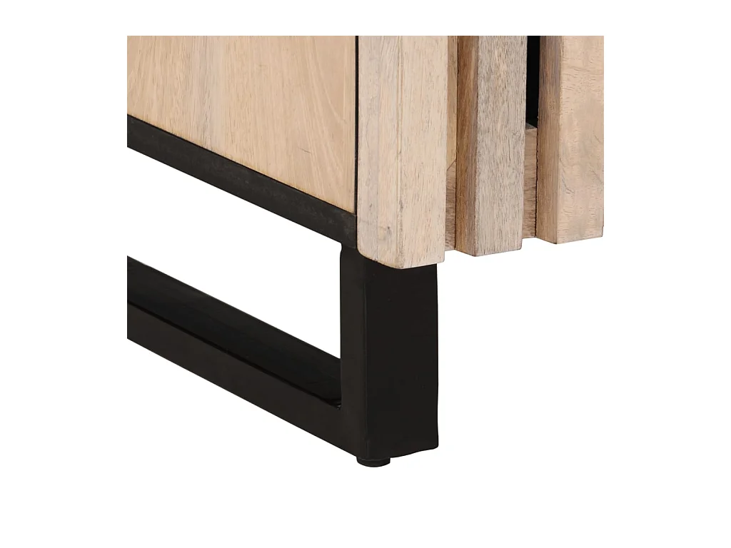 Table de chevet 40x34x46 cm bois de manguier massif blanchi