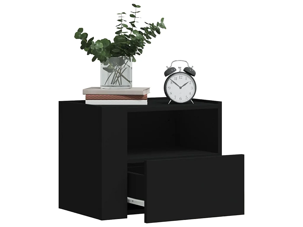 Wand-Nachttische 2 Stk. Schwarz 45x30x35 cm