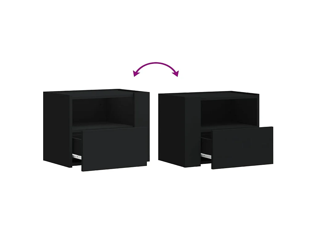 Nachtkastjes wandgemonteerd 2 st 45x30x35 cm zwart