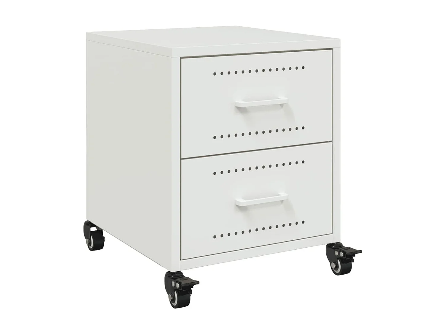 Tables de chevet 2 pcs blanc 36x39x43,5 cm acier