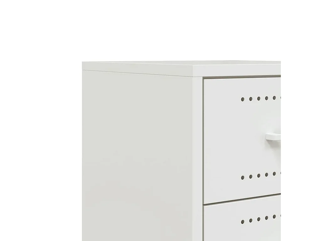 Tables de chevet 2 pcs blanc 36x39x43,5 cm acier
