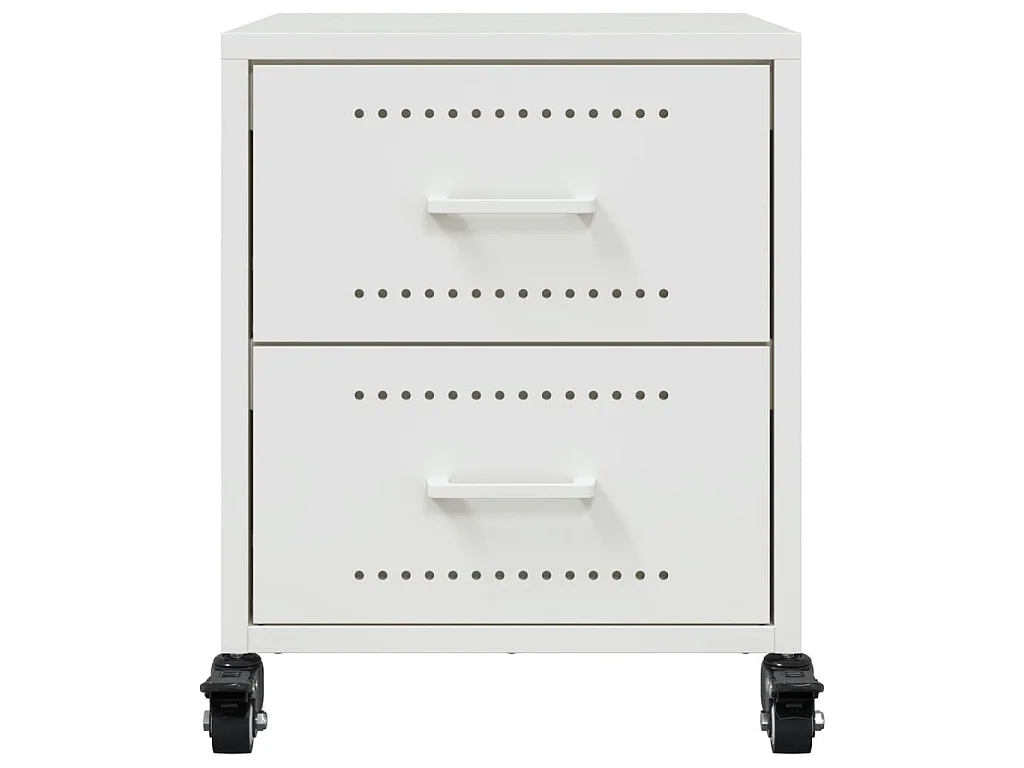 Tables de chevet 2 pcs blanc 36x39x43,5 cm acier