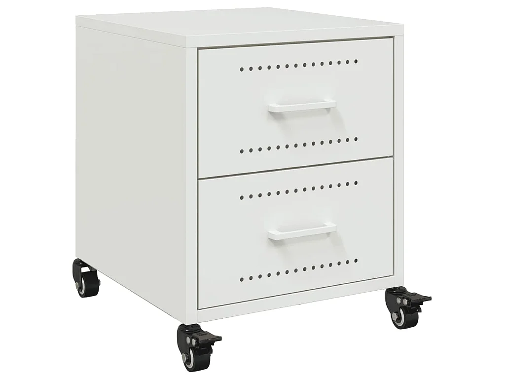 Tables de chevet 2 pcs blanc 36x39x43,5 cm acier