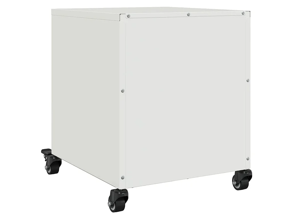 Tables de chevet 2 pcs blanc 36x39x43,5 cm acier