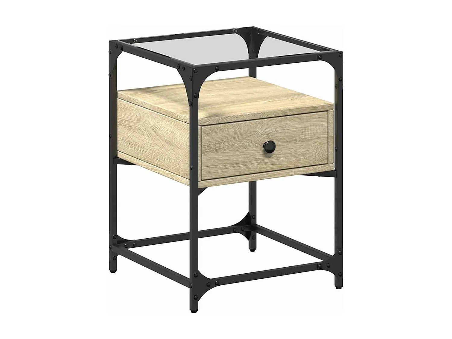 Nachtkastje 40x40x55 cm bewerkt hout sonoma eikenkleurig