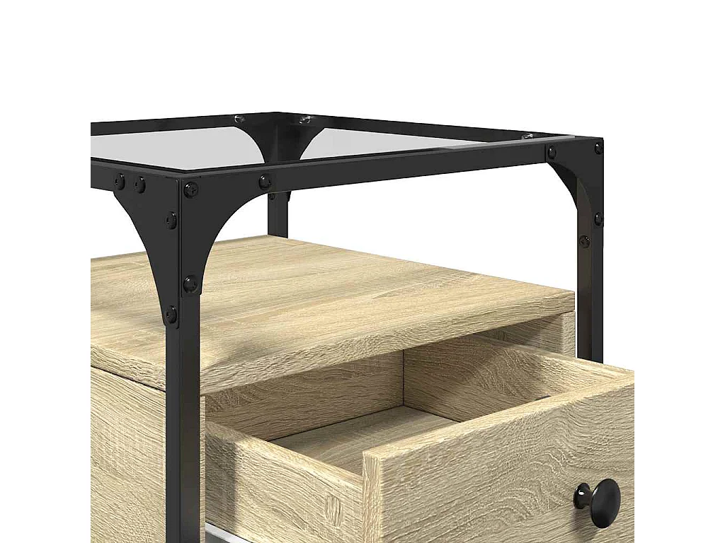 Nachtkastje 40x40x55 cm bewerkt hout sonoma eikenkleurig