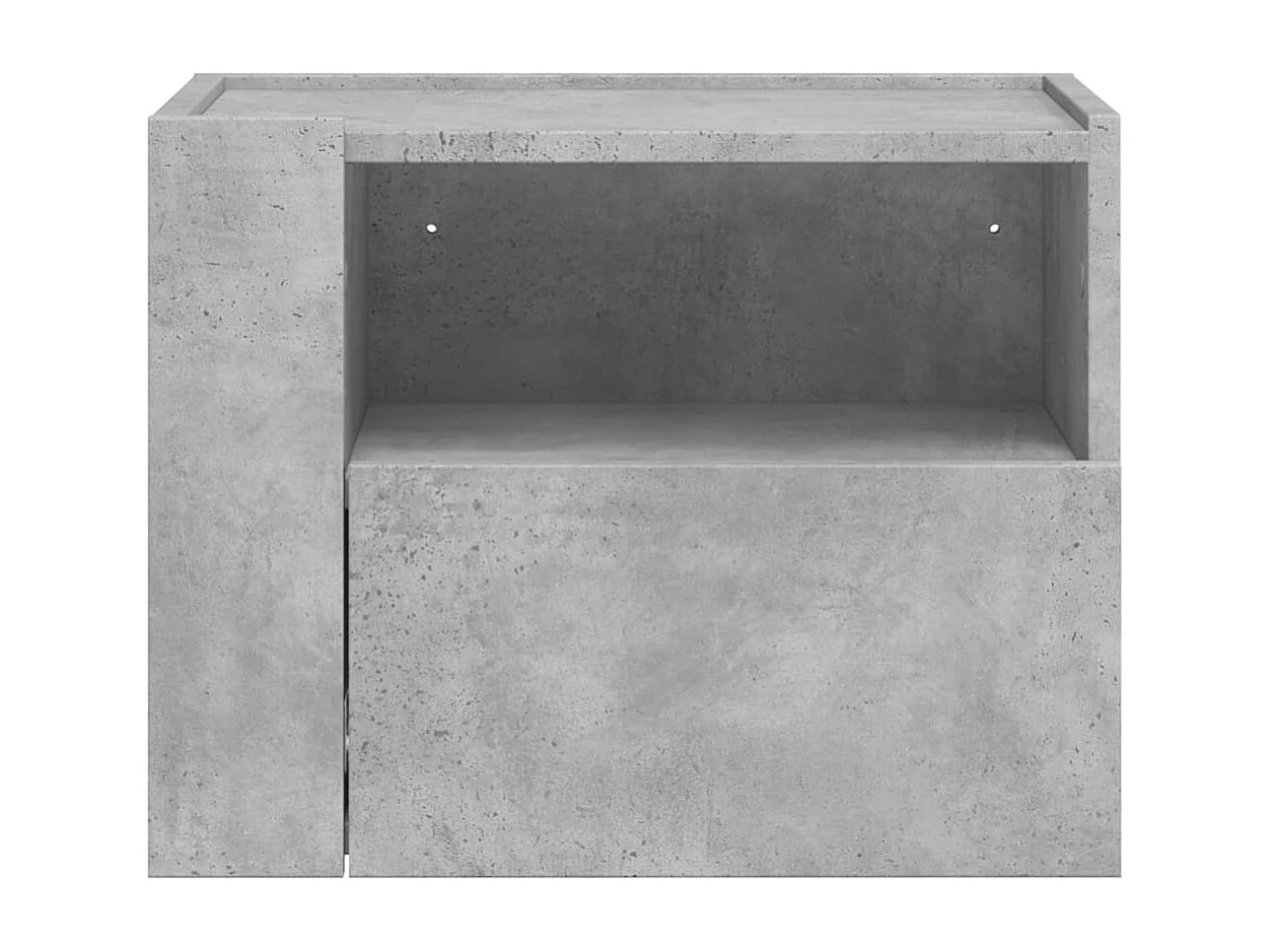 Table de chevet murale gris béton 45x30x35 cm