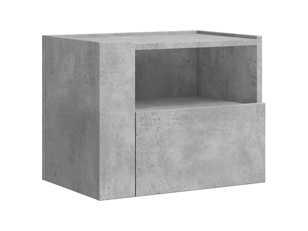 Table de chevet murale gris béton 45x30x35 cm