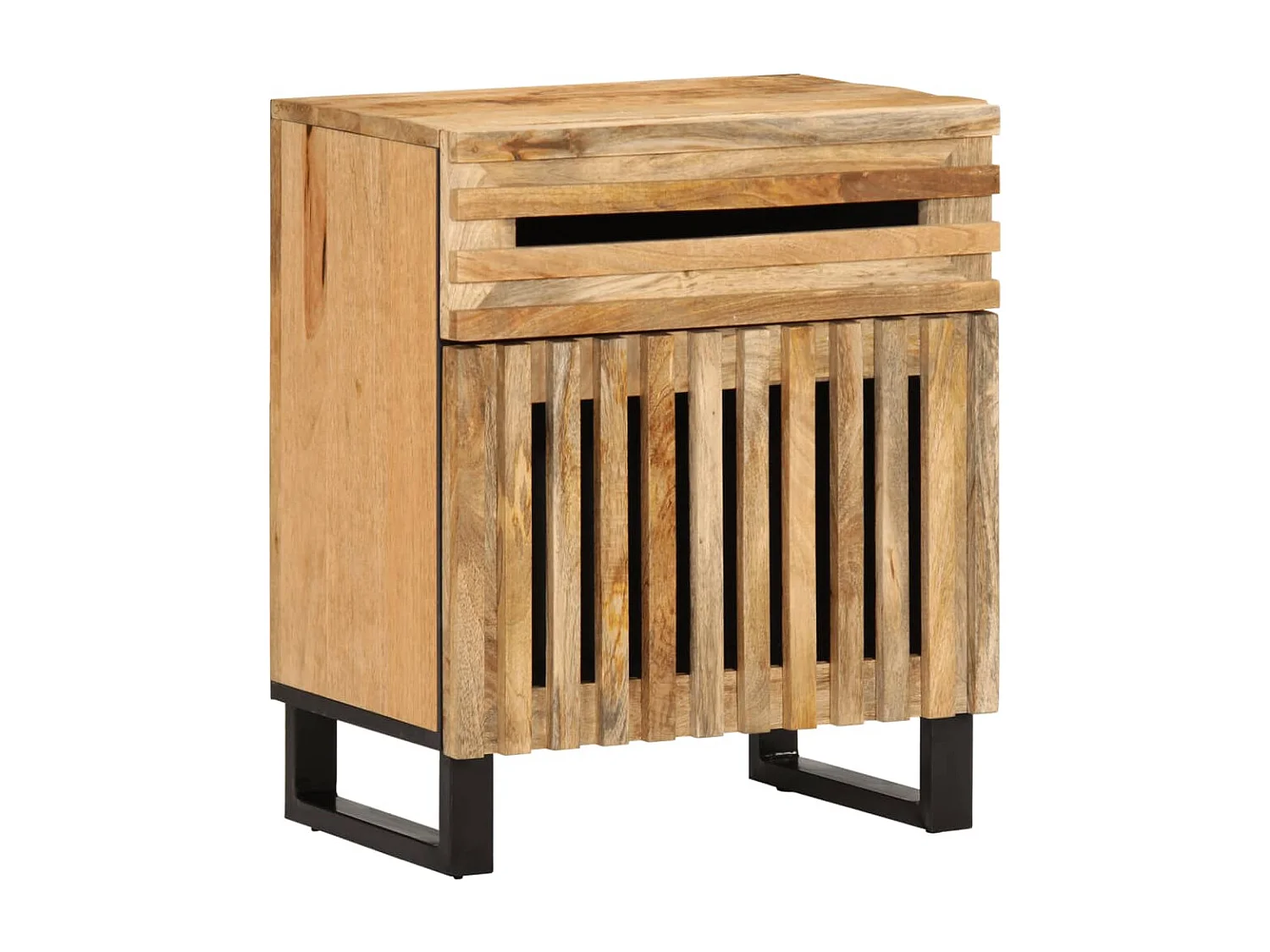 Table de chevet 50x34x60 cm bois de manguier massif brut