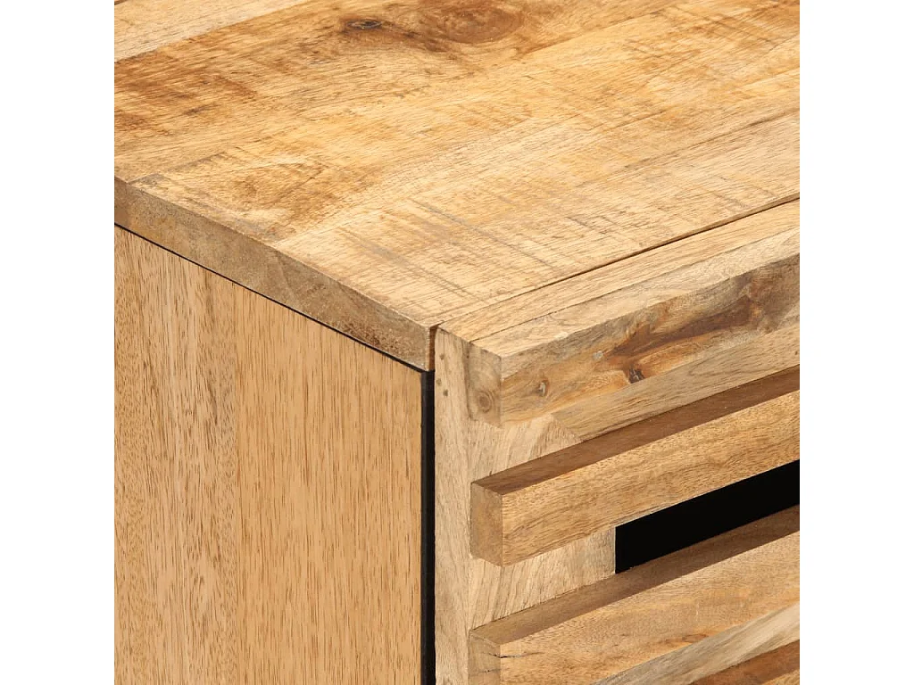 Table de chevet 50x34x60 cm bois de manguier massif brut
