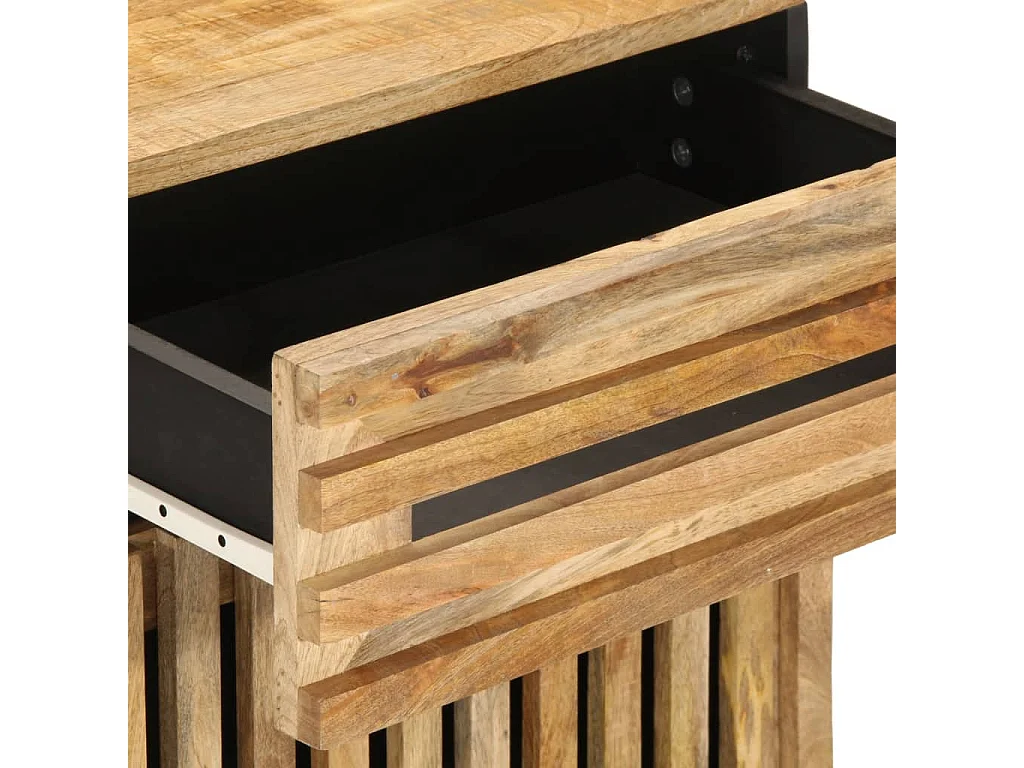 Table de chevet 50x34x60 cm bois de manguier massif brut