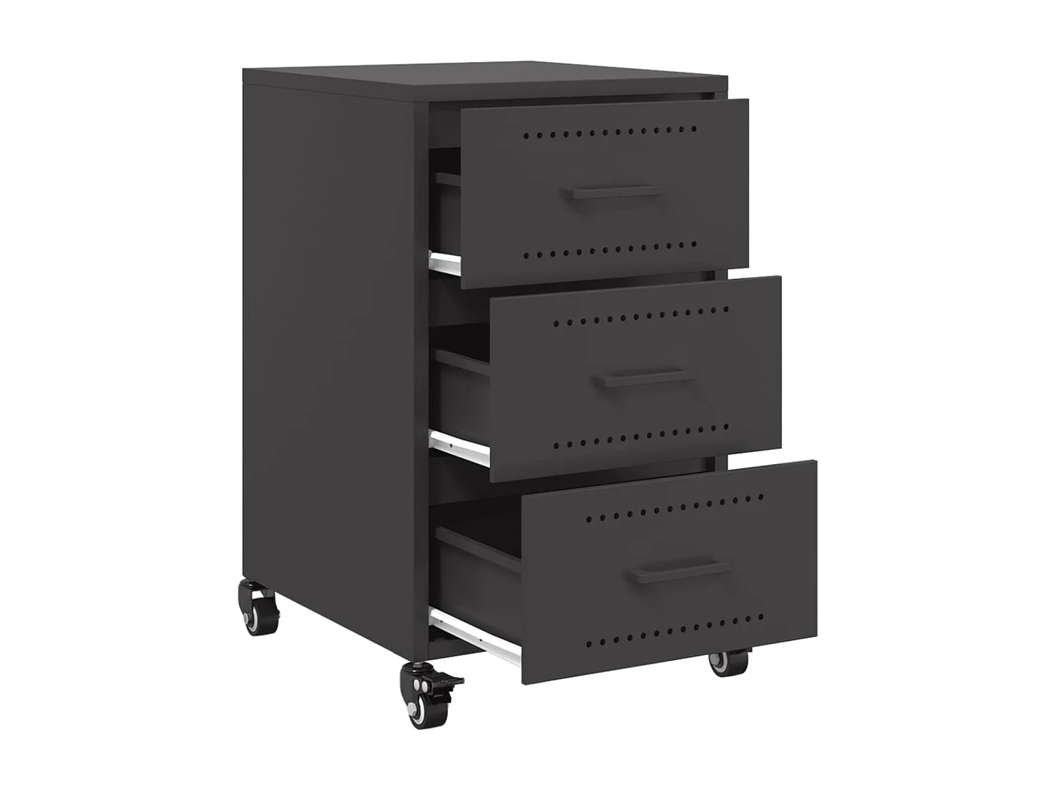 Table de chevet noir 36x39x59 cm acier