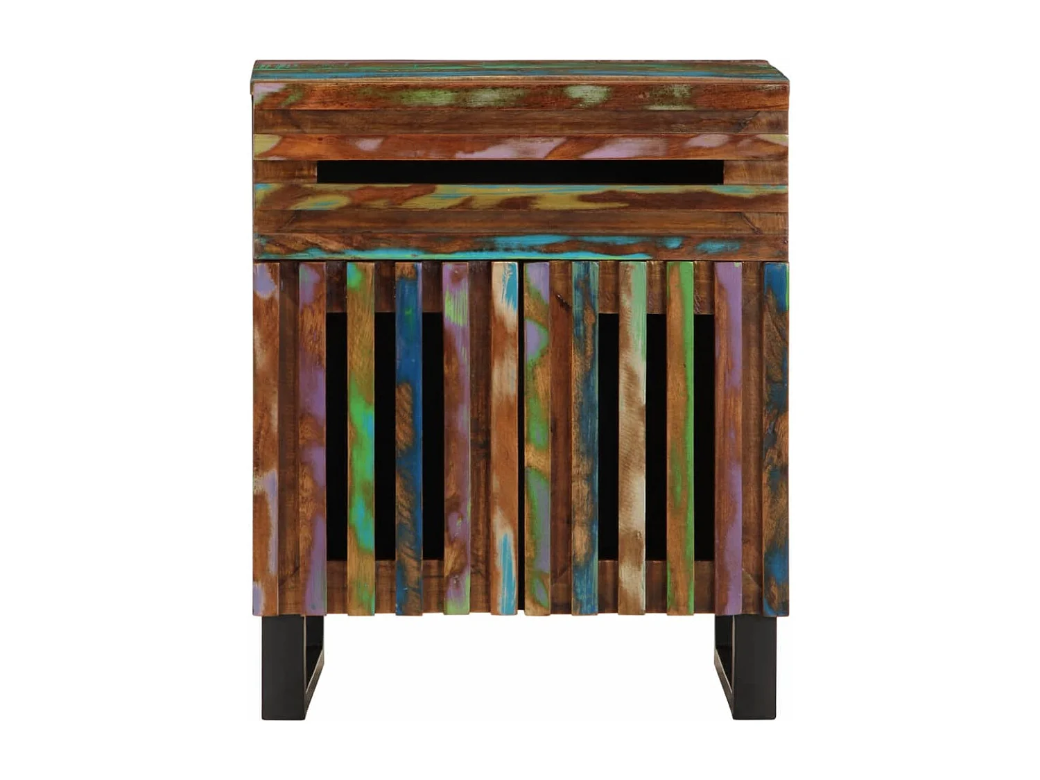 Comodino 50x34x60 cm in Legno Massello di Acacia