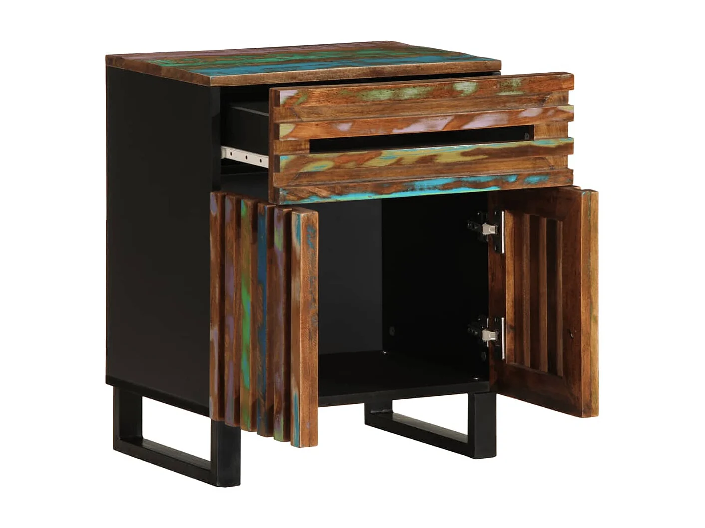 Comodino 50x34x60 cm in Legno Massello di Acacia