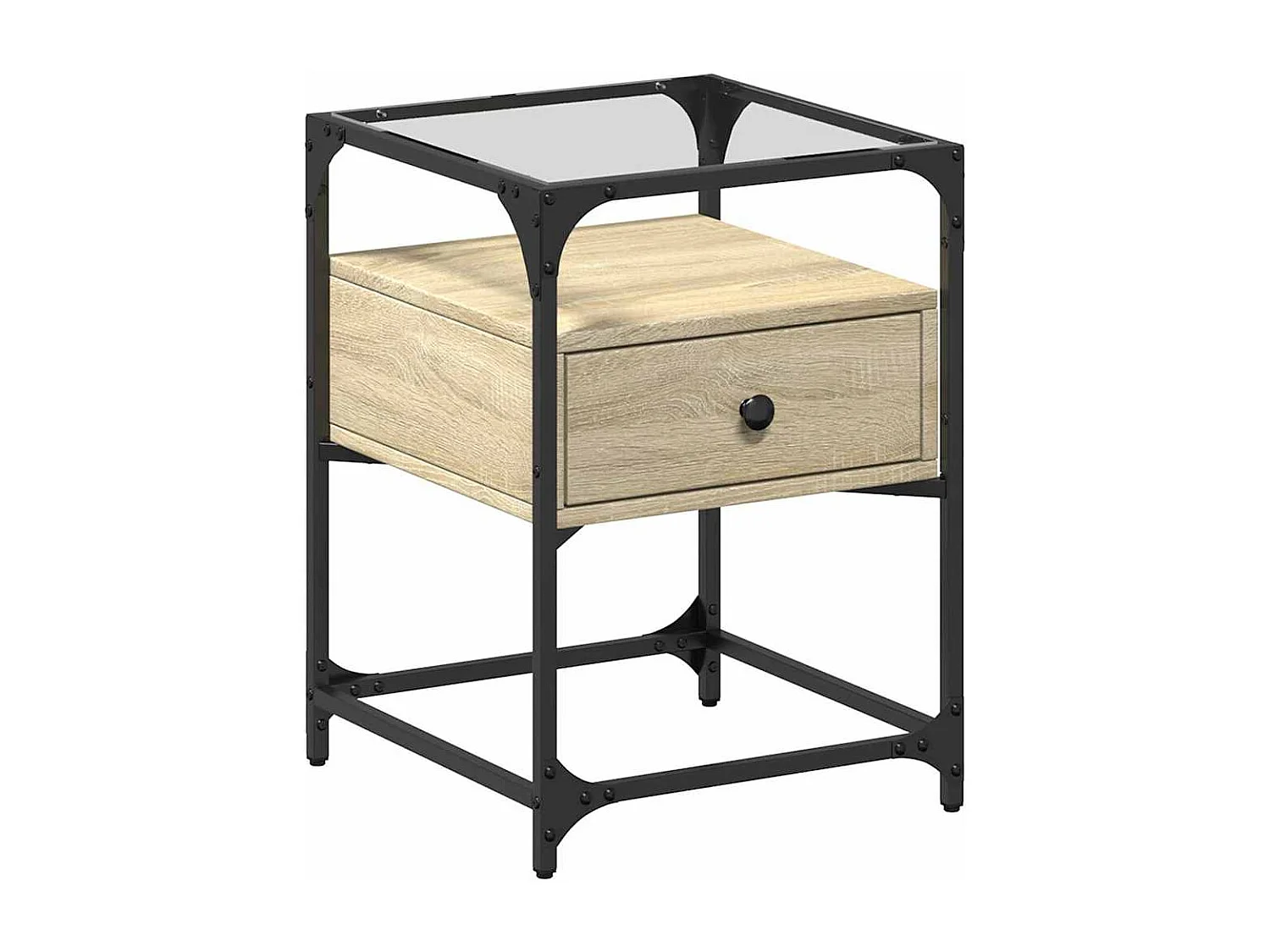 Nachtkastjes 2 st 40x40x55 cm bewerkt hout sonoma eikenkleurig