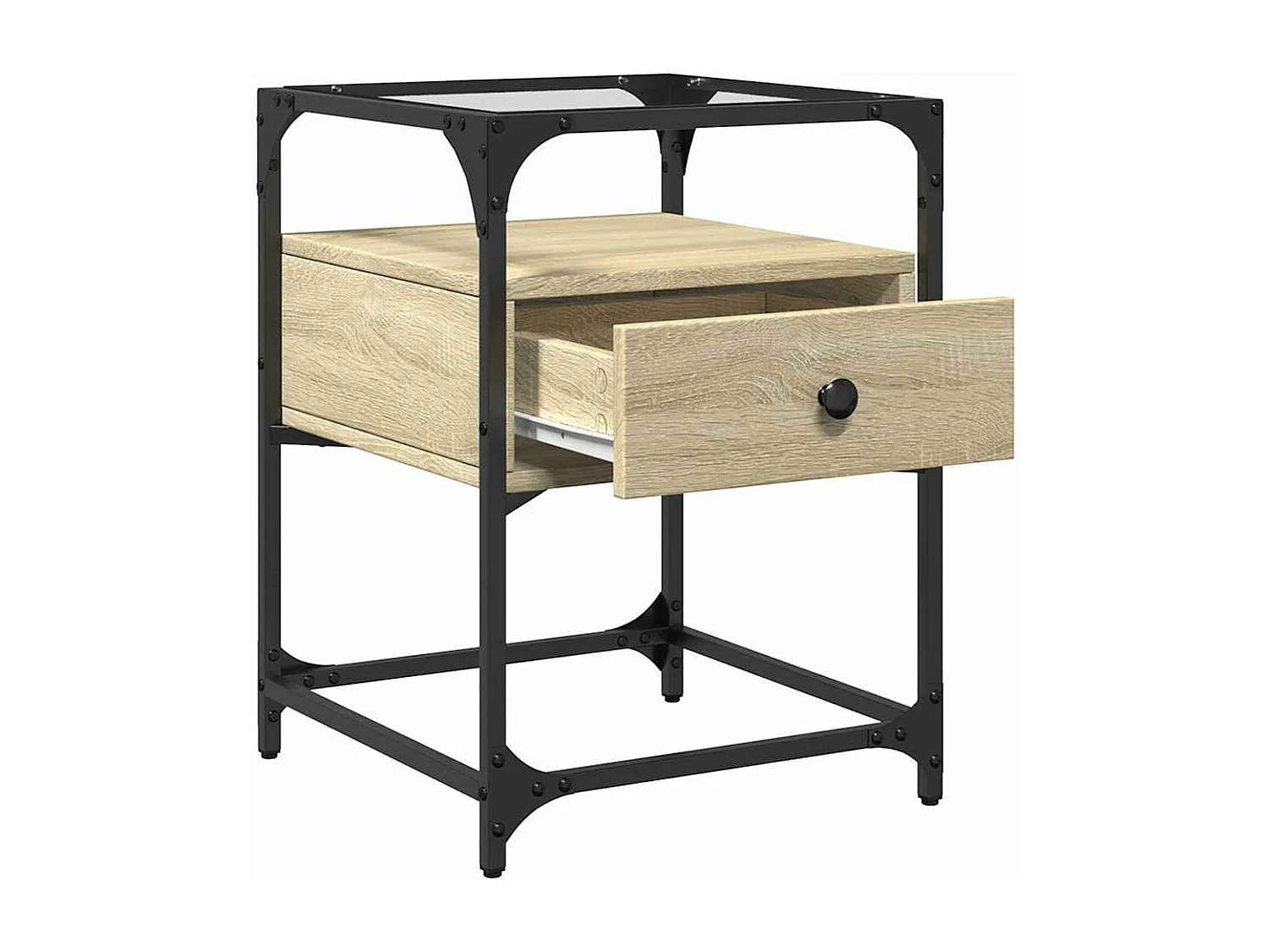 Nachtkastjes 2 st 40x40x55 cm bewerkt hout sonoma eikenkleurig