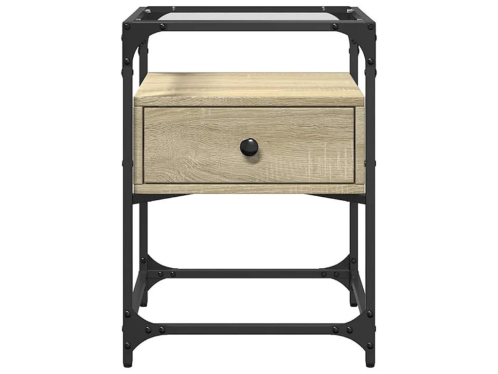 Nachtkastjes 2 st 40x40x55 cm bewerkt hout sonoma eikenkleurig
