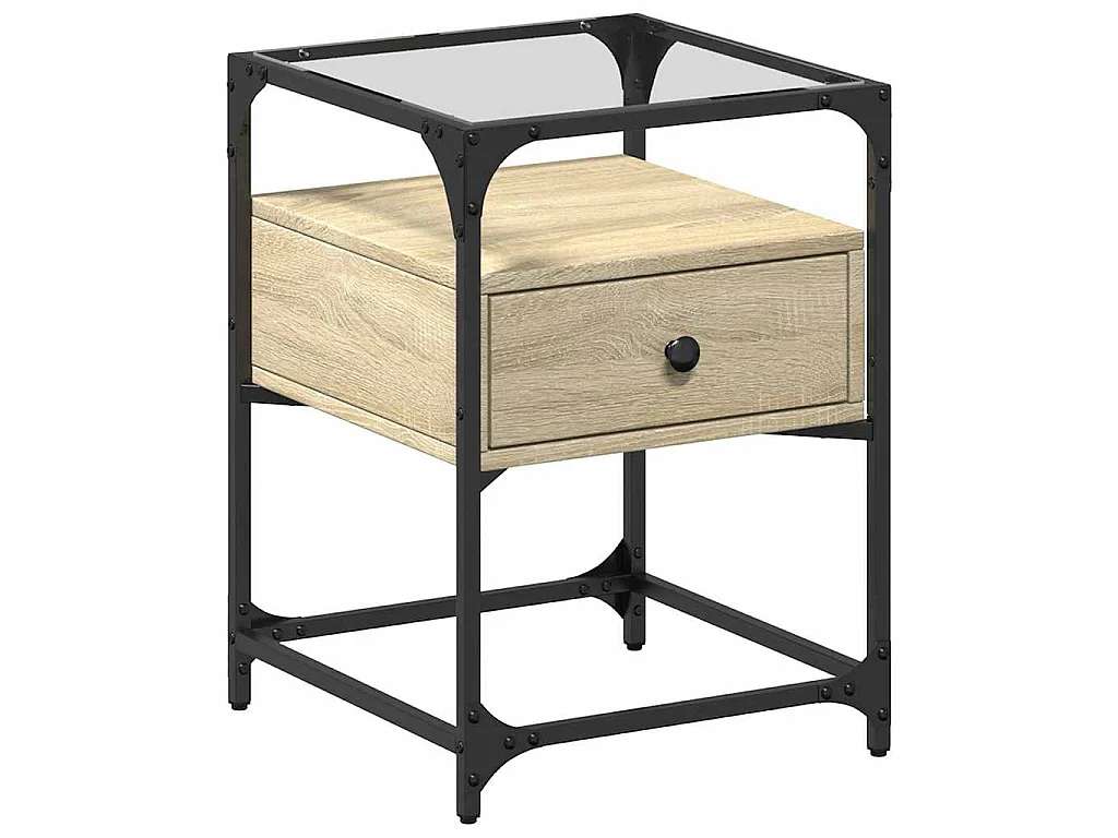 Nachtkastjes 2 st 40x40x55 cm bewerkt hout sonoma eikenkleurig