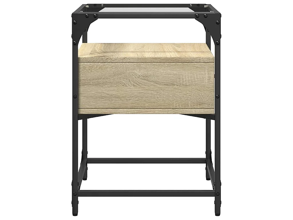 Nachtkastjes 2 st 40x40x55 cm bewerkt hout sonoma eikenkleurig