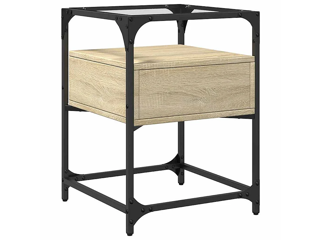 Nachtkastjes 2 st 40x40x55 cm bewerkt hout sonoma eikenkleurig